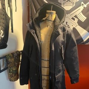 Brand new Black winter coat from Projek Raw with removable liner